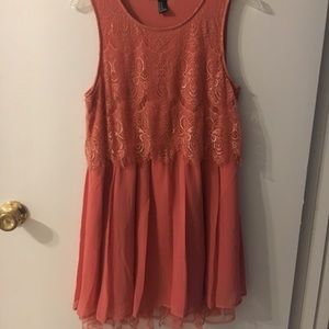Coral lace dress
